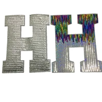 fashion letters iron on patches for clothing large h logo sequins diy women embroidery patch ammplique stickers free shipping