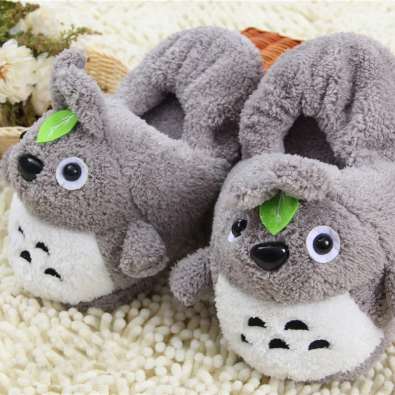 Totoro/тапочки для взрослых; Мужская и женская обувь серого цвета; Милый Забавный Милый милый подарок; сезон осень-зима; домашняя Праздничная обувь;