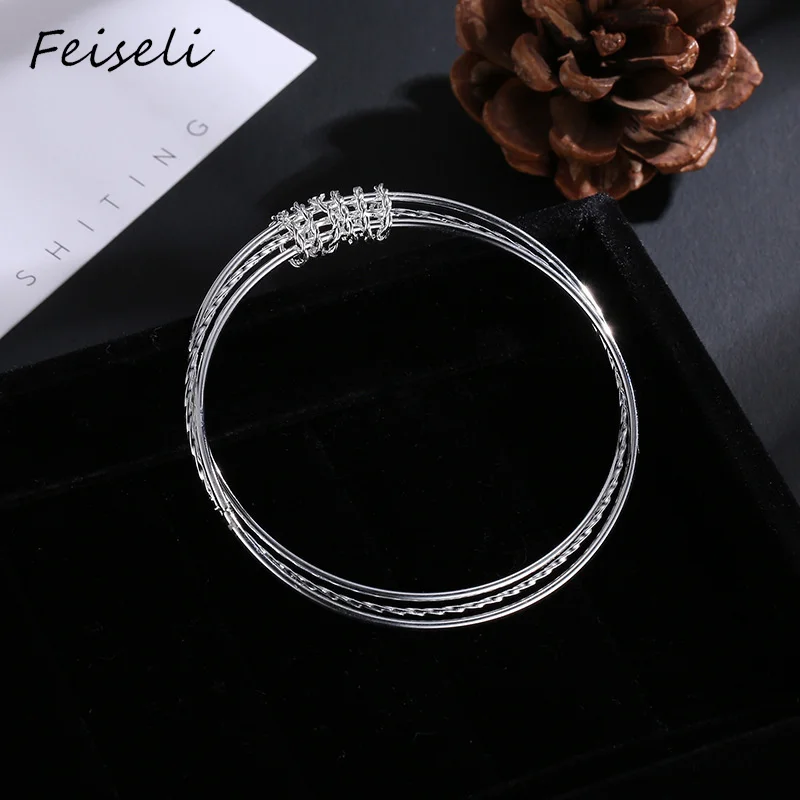 Feiseli этнический многослойный женский металлический браслет покрытие