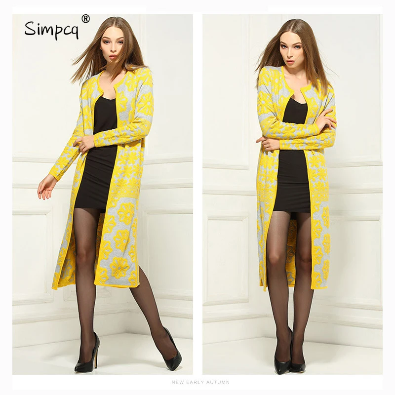 Fashion Long Trench Coat For Women Full 3d Skirt Worsted New Time-limited Burderry Charm Sweater Cardigan Casaco Feminino |