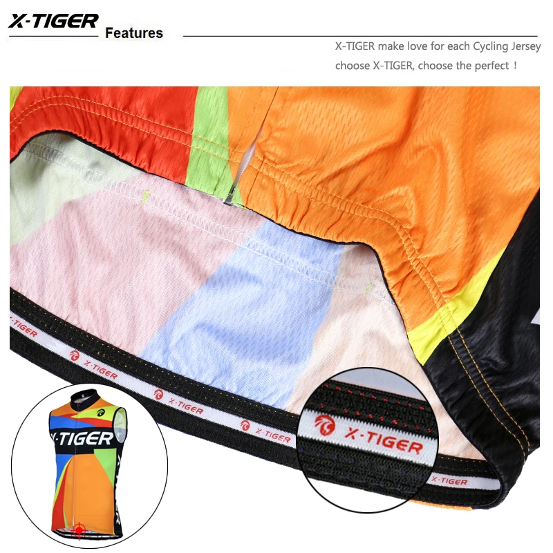 X-Tiger Ropa Maillot Ciclismo велосипедная одежда без рукавов Велоспорт майки Велоспорт жилет Лето полиэстер MTB велосипедная одежда