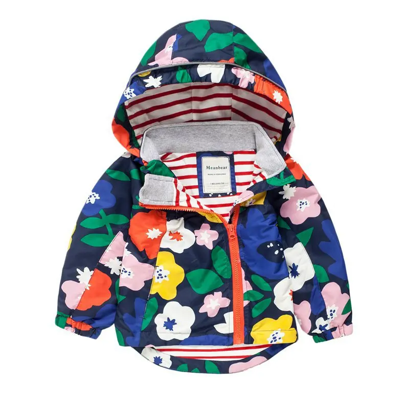Baby Girls Jacket Spring Tao 2021 Modis Coat Water Resistant Windproof Kids Hooded Outerwear Children Rain Windbreaker | Детская одежда