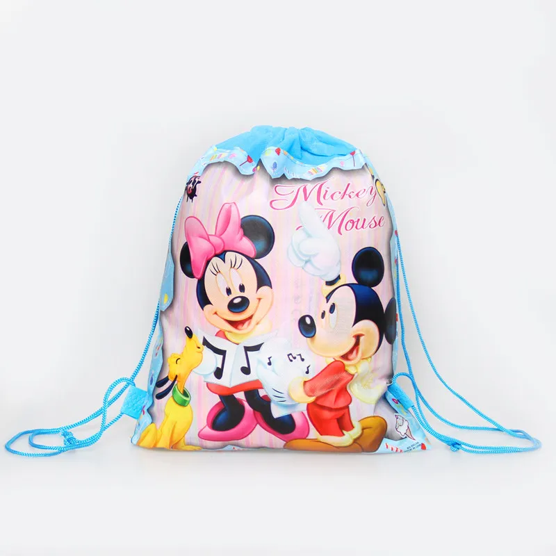 Mickey Minnie 1 шт., нетканые школьные и дорожные рюкзаки с завязками, Микки и Минни Маус, тканевые подарки на день рождения/сумки для путешествий, вечерние принадлежности - Цвет: Mickey Minnie