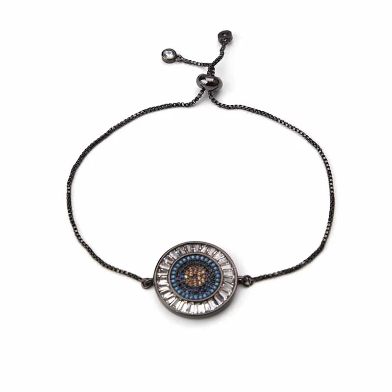 4 цвета классические evil eye Micro Pave CZ браслет Цвет ful Переключить-застежки кулон, браслет Модные украшения - Окраска металла: 1