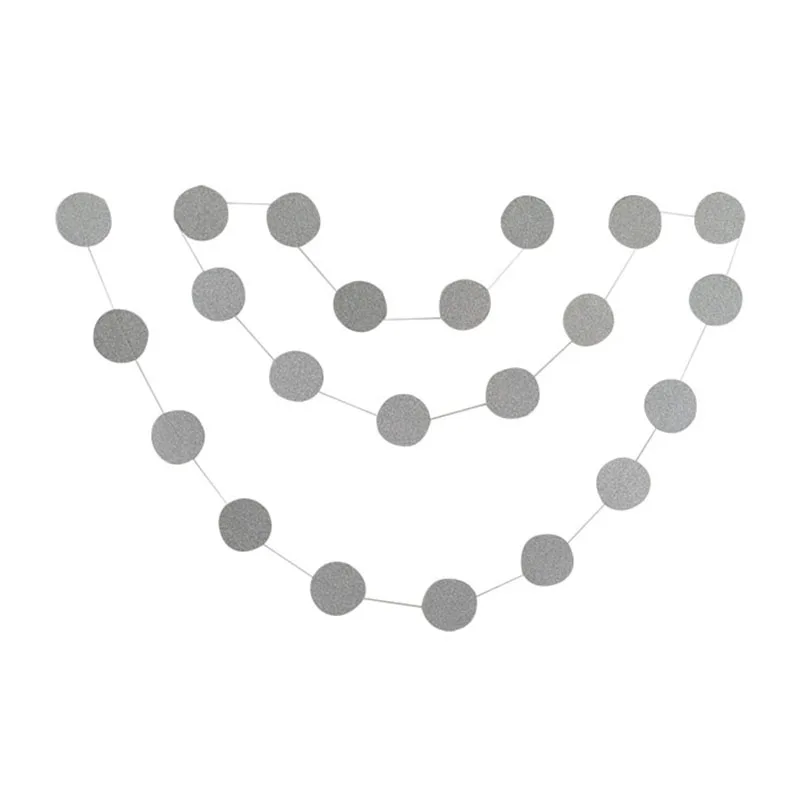 silver 5 см золотое кольцо в горошек баннер-гирлянда Висячие банты детский душ Свадебный декор для комнаты Дети День рождения принадлежности - Цвет: silver