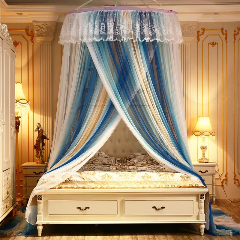 Москитная сетка постепенного цвета подвесная купольная для кровати Super king летняя