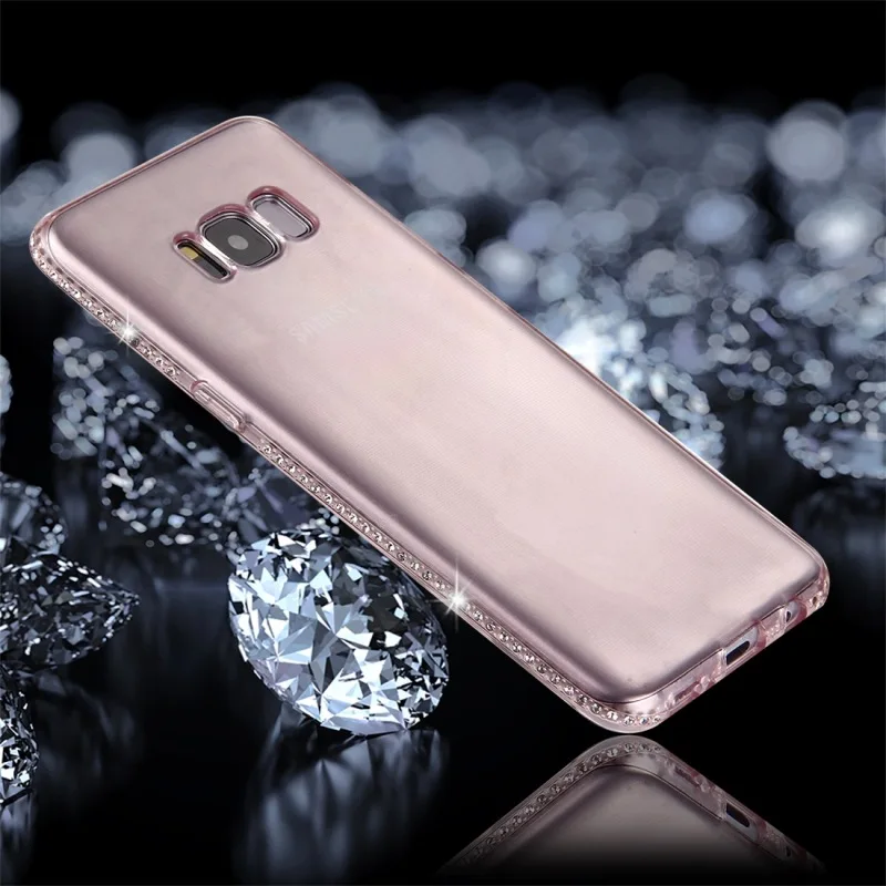 Роскошный сверкающий чехол с кристаллами для телефона Samsung Galaxy S8 S9 S10 плюс S7 край A5