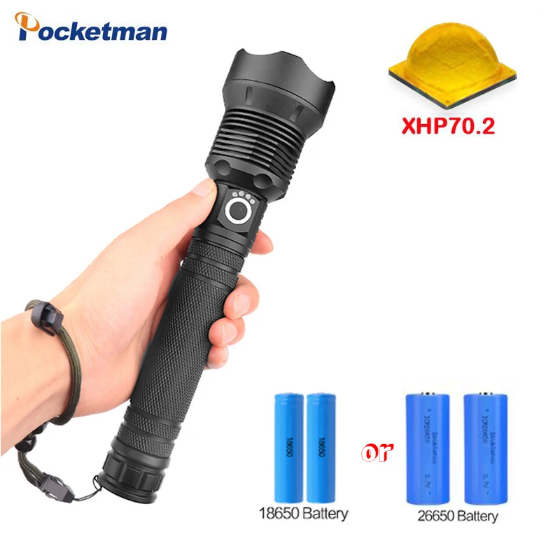 Лучшие продажи XHP 70.2 светодиодный самый мощный фонарик Zoom факел использовать 18650