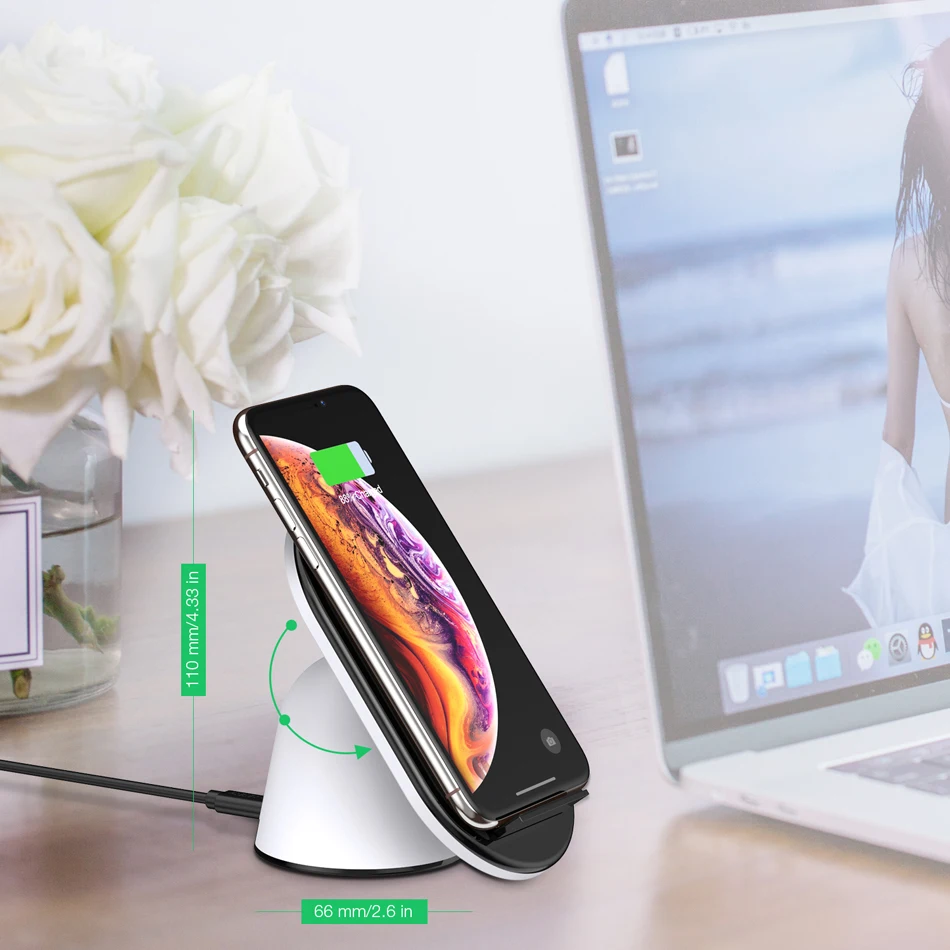 CHOETECH Qi Беспроводной Зарядное устройство Подставка для iPhone X XS Max быстрая зарядная