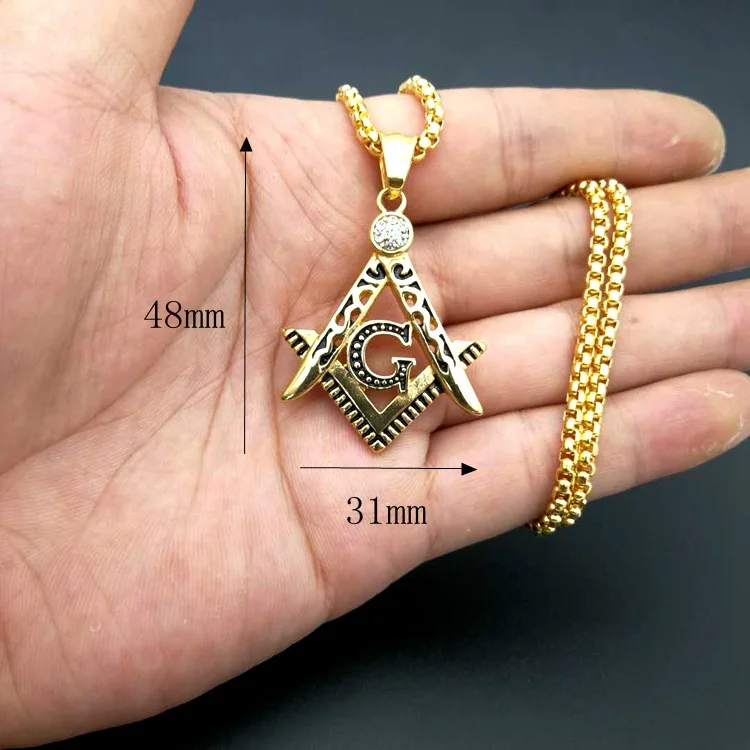 Бесплатная доставка mason Masonic AG ожерелье из титановой стали Хип хоп кулон Модные