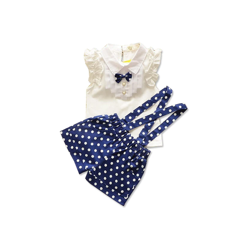 

Baby Girls Dot Suspender Shorts Suit Free Shipping Summer Fits True to Size, Take Your Normal Size Shirt + Trousers Vest Fashion
