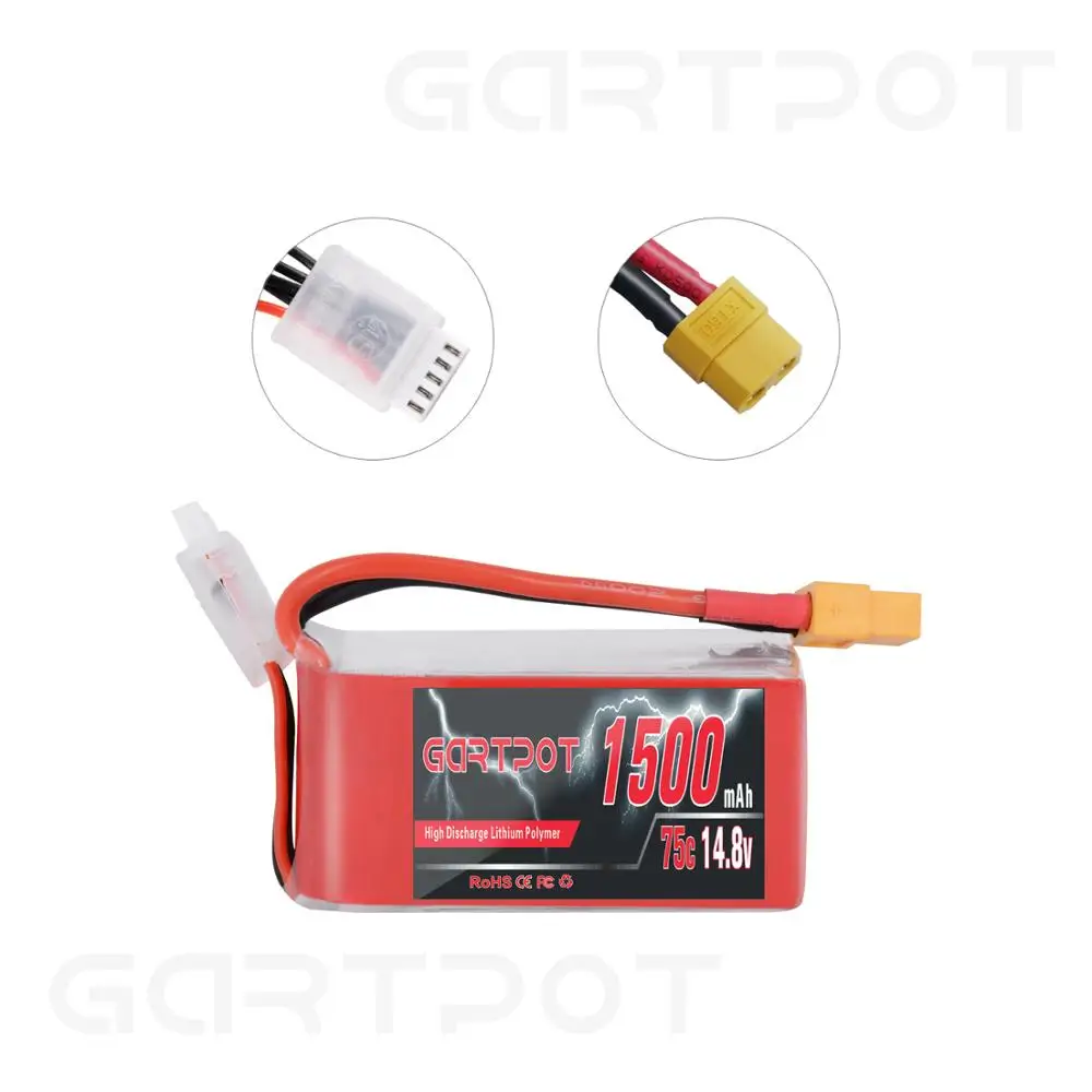Аккумулятор GARTPOT 1500 мАч 14 8 в lipo fpv 2 блока аккумулятор 75C Lipo для Дронов 4S drone с XT60