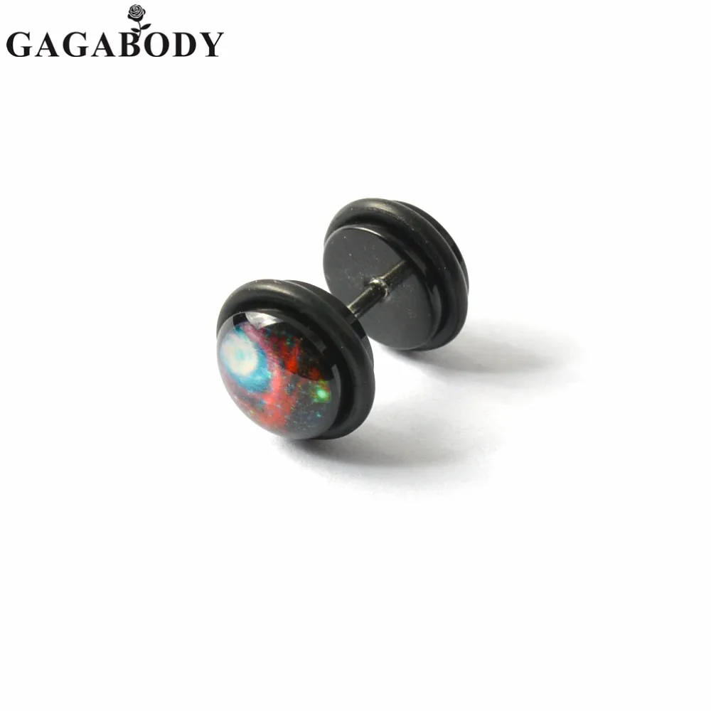 Черный Титан мирной Вселенной и Луна Cheater 16 г акрил Нержавеющая сталь уха Вилки