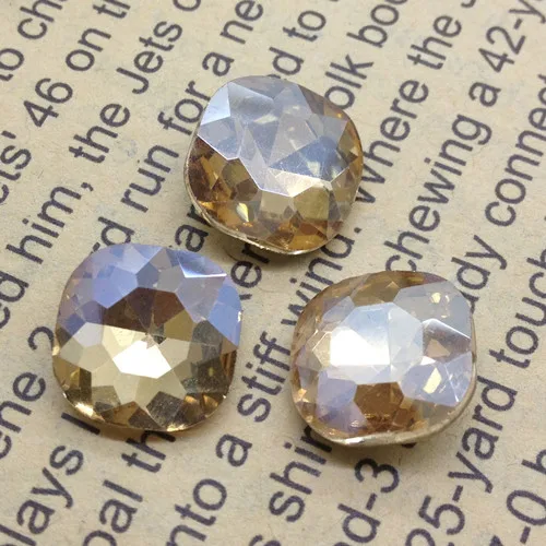 gold chamapagne TopStone классический толстый квадратный кристалл необычный камень Pointback стеклянные стразы 8 мм, 10 мм, 12 мм, 14 мм, 18 мм для изготовления ювелирных изделий - Цвет: gold chamapagne