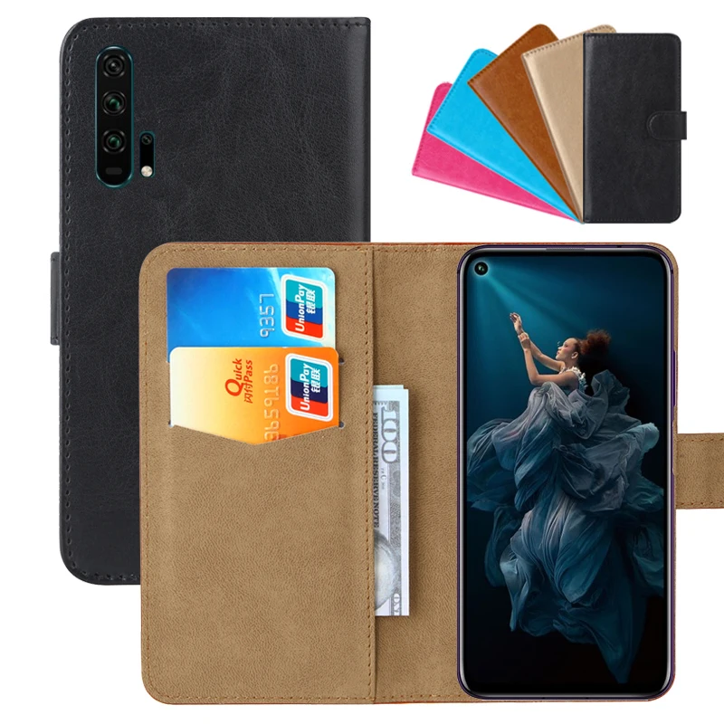 

Luxury Wallet Case For Huawei Honor 20 Pro PU Leather Retro Flip Cover Magnetic Fashion Cases Strap