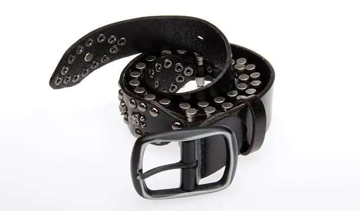 Free Shipping.new style natural 100% cow leather belt.punk brand genuine leather fashion belts.rivet vintage metal