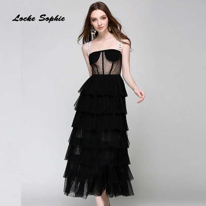 1 шт Высокая талия дамы плюс размер сексуальные платья партии 2020 Весна сетка