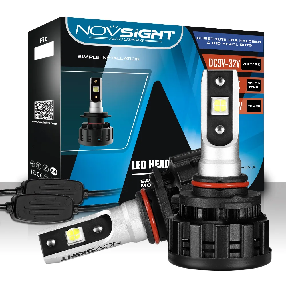 NOVSIGHT 50 Вт 10000LM белый 6500K H1 H3 H7 H8/H9/H11 9005/HB3 9006/HB4 светодиодные лампы для фар