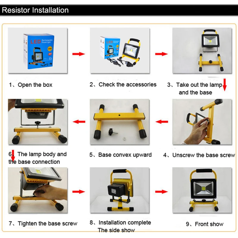 Светодиодный прожектор перезаряжаемый литий ионный аккумулятор 20 Вт 30 Ip65|flood lights