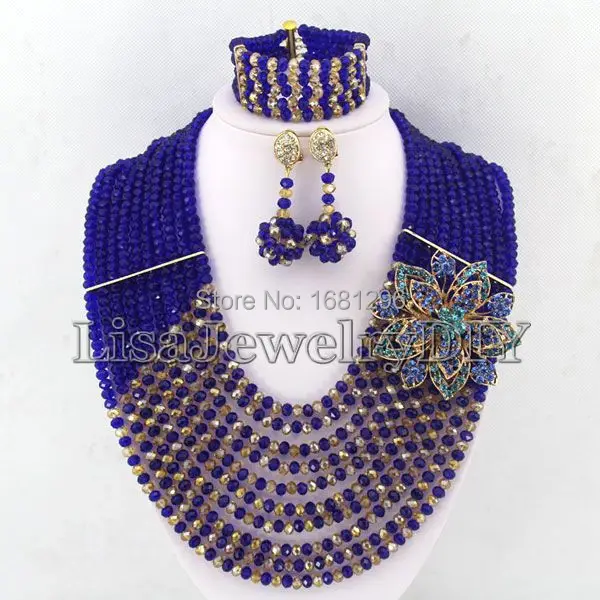 

African Beads Jewelry Sets Nigerian Wedding African Crystal Beads Jewelry Set HD1333