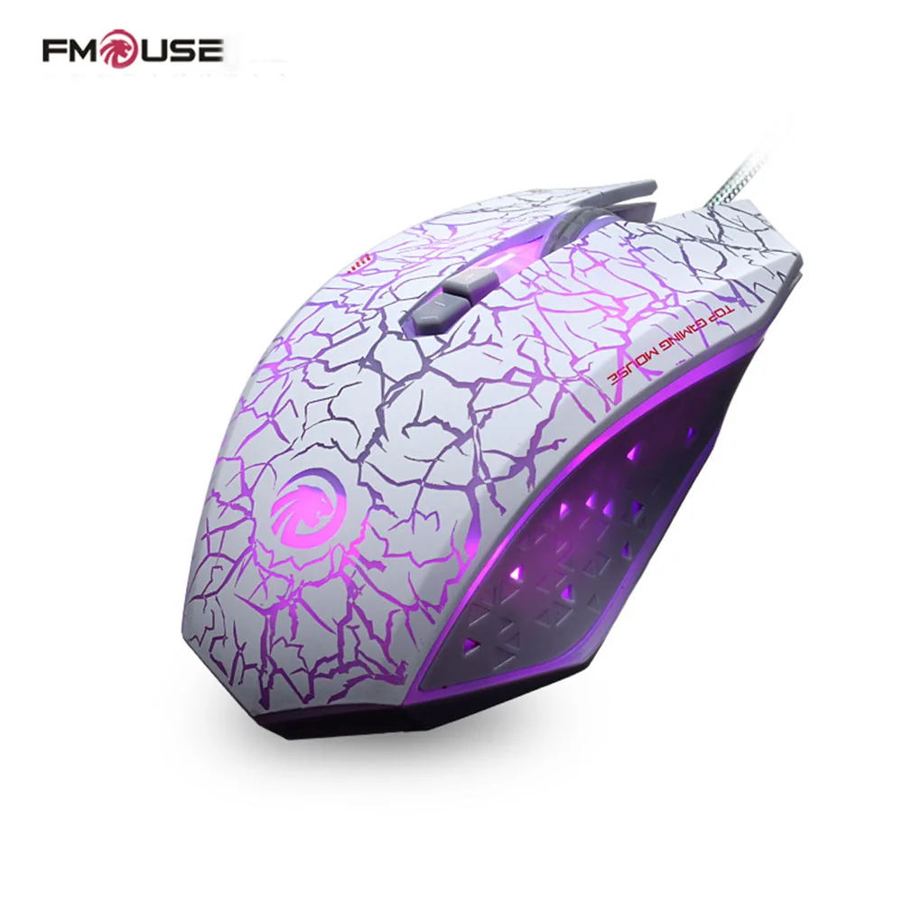 FMOUSE мышь Проводная игровая оптическая геймер для видеоигр RGB эргономичная