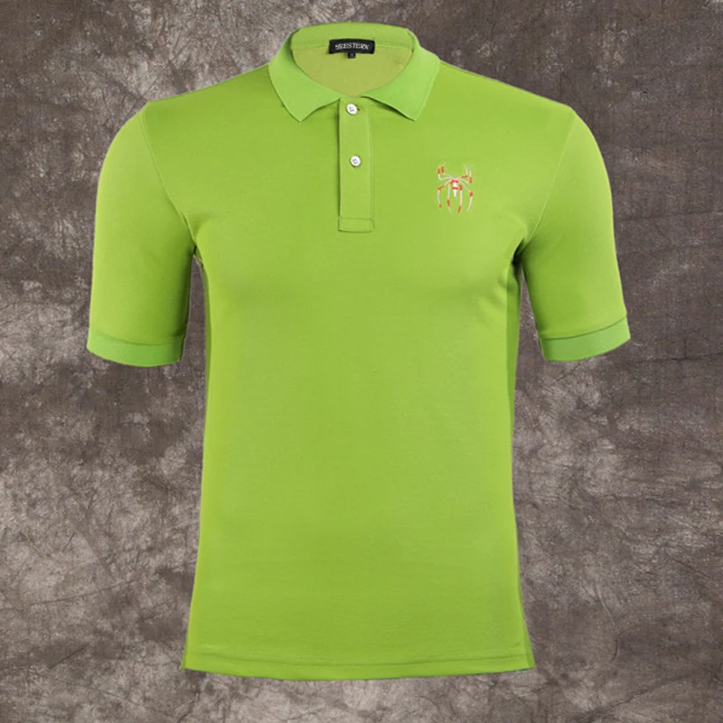 

Seestern brand 2019 new men's polo shirt hot bead superhero spider fashion Summer man High Quality Social polos tops