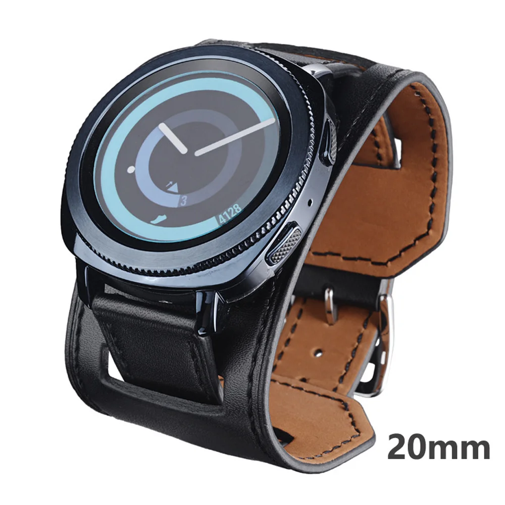 Спортивный Браслет Aivtalk ремешок для часов samsung gear Sport S4 20 мм сменный кожаный Smart Watch