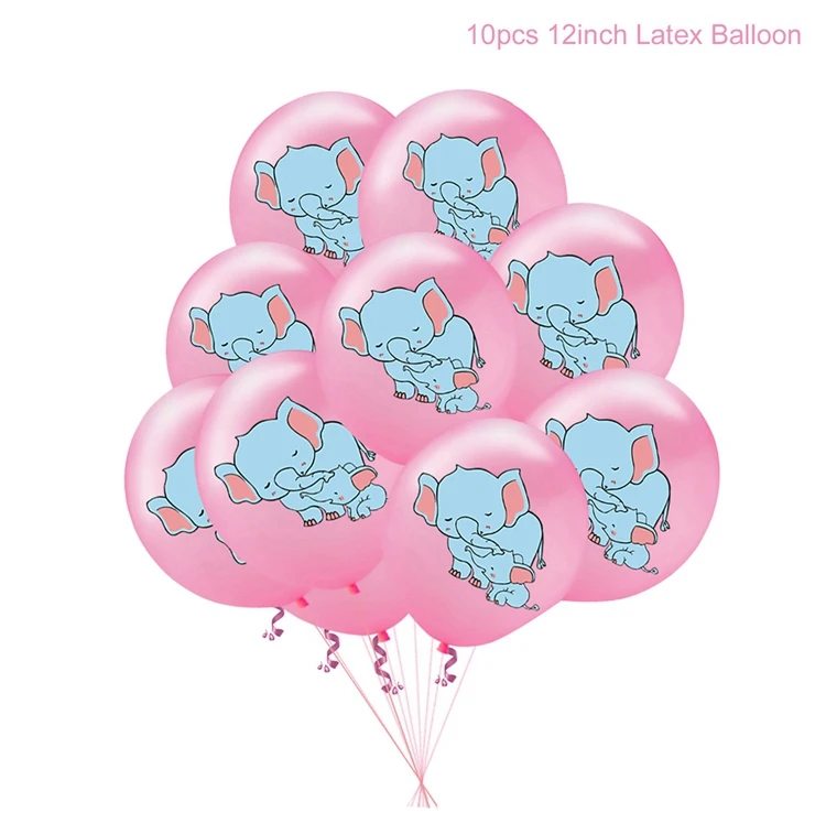 Pink Balloon 10pcs QIFU его мальчик девочка ребенок душ украшения детский душ воздушные шары Слон товары для праздника DIY Декор Oh Baby BabyShower Вечерние - Цвет: Pink Balloon 10pcs