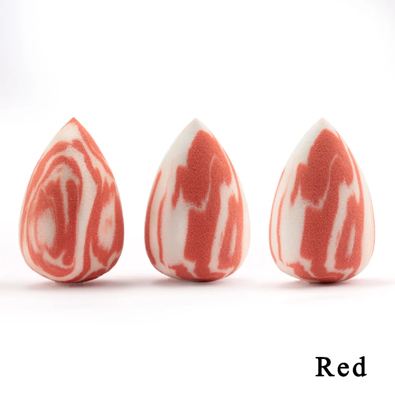 Red 50pcs Новая многоцветная мини-губка для макияжа в форме капли воды, мягкая основа для макияжа, спонж, консилер, смешанный косметический спонж - Цвет: Red 50pcs