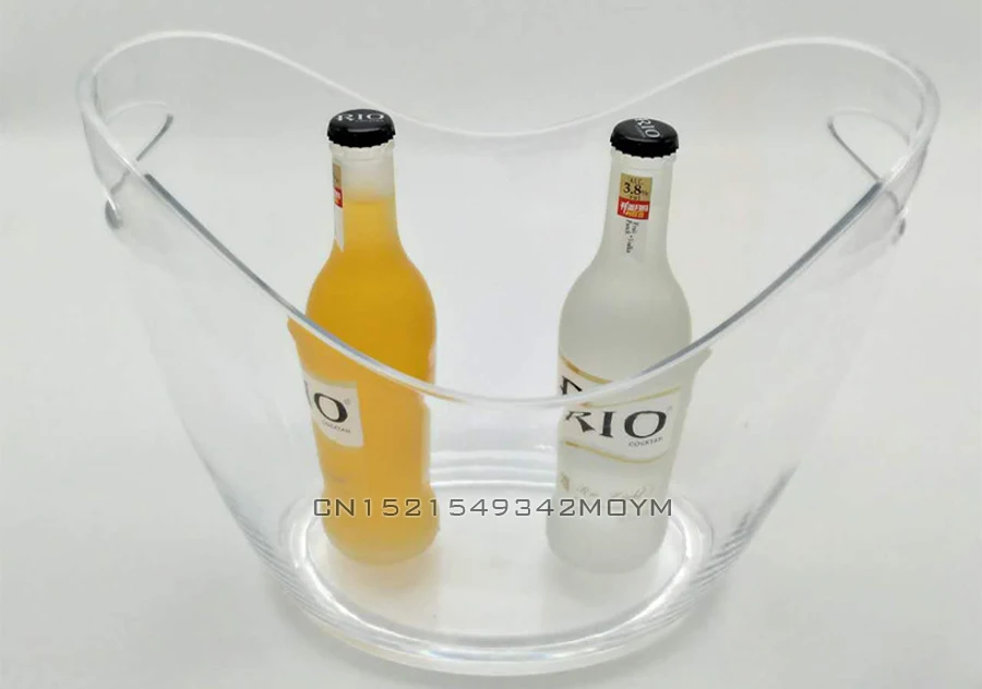 4L/8L прозрачное ведерко для льда шампанское, пиво, вино охладитель напиток вино бутылка держатель с ручками для бара/дома/наружного использования