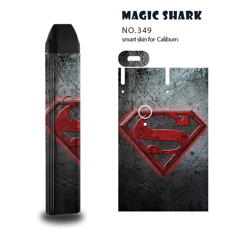 Magic Shark Batman Super Man Flash Phoenix Skull 2.5D Stereo Case Cover Skin Sticker Film for Uwell Caliburn 340-350 | Мобильные