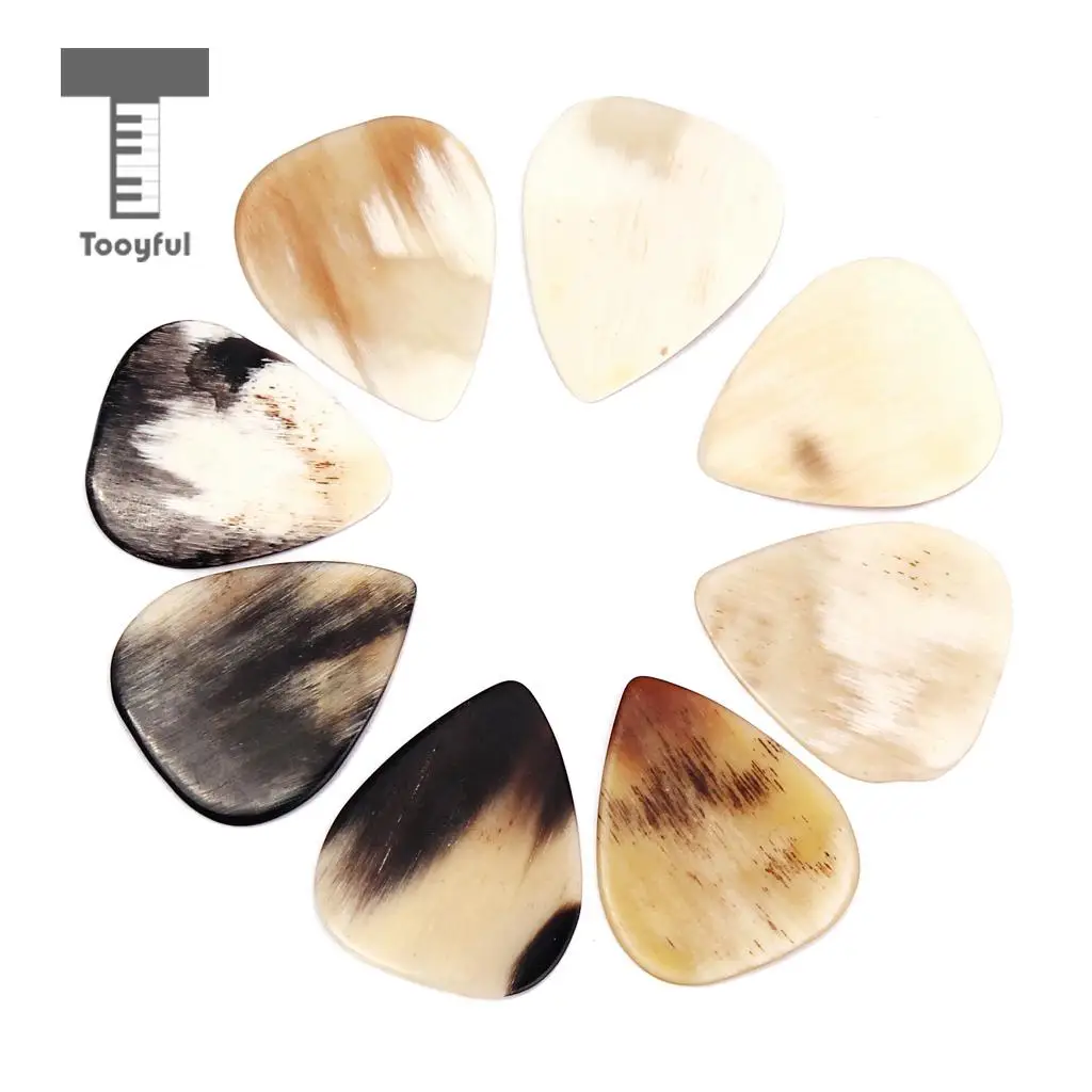 

Tooyful Durable 8Pcs Handcrafted Horn Bass Guitar Picks Multi Smooth Acoustic Electric Plectrums Accessories Musical Instrument