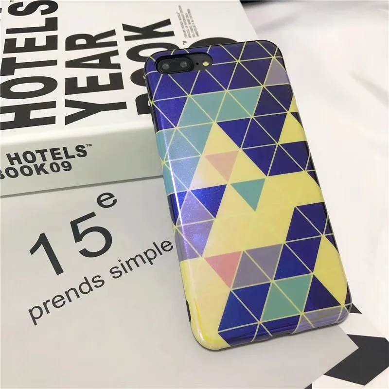 GABOOM IMD Soft Phone Cases for iPhone X 8 7 6 6s Plus Covers Colorful Geometric Rhombic Glitters Case |