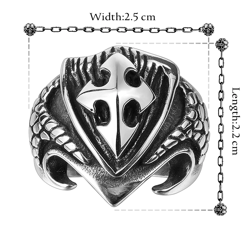 Крест щит Мода ретро мужское кольцо из нержавеющей стали anello uomo Bague Homme