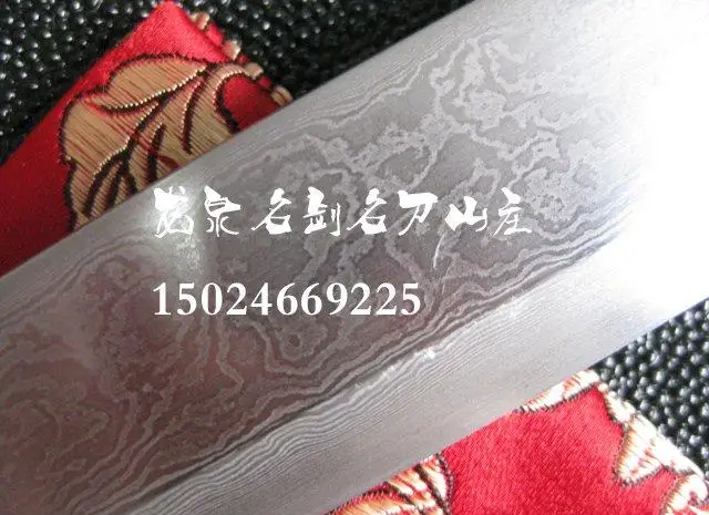 S2513 TSUN белый Самурайский Меч Ниндзя прямой дамасский узор сварочное лезвие 41"
