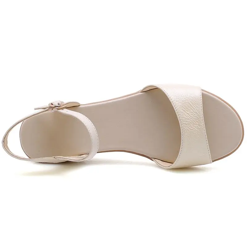 

ENMAYER Genuine Leather Sandals Women 2019 Summer Fashion Wedges Shoes for Women Mid high Size 34-40 LY1431