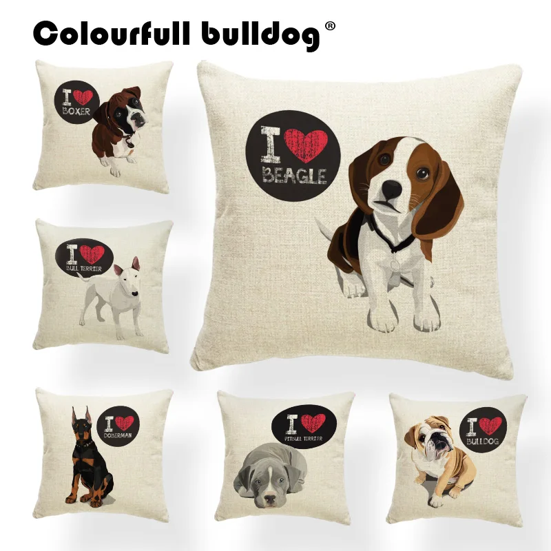 

Мультяшные подушки для собак, кошек, бульдог, бигль, Бостон-терьер, боксеры, собака, диванные подушки, Doberman, чихуахуа, Декор, смесь полиэстера