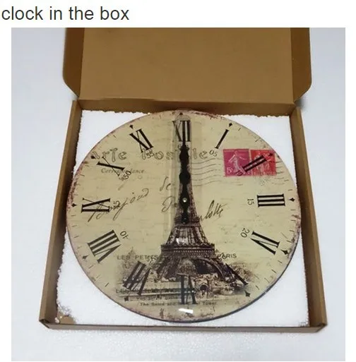 Retro European Digital Quartz Provence flower Mute Wall Clocks Big Sweep Movement Hang classical Wood Home Decor Watch ZB82 | Дом и сад