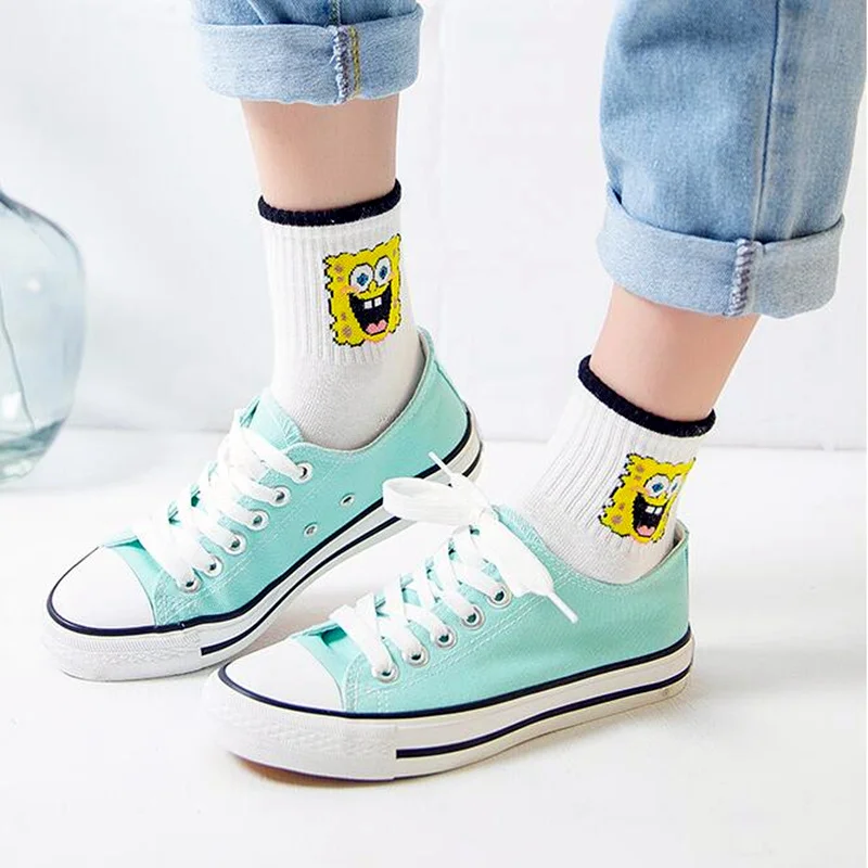 Dreamlikelin/короткие женские носки с героями мультфильмов Harajuku милые носки до лодыжки хипстер осенние забавные женские носки