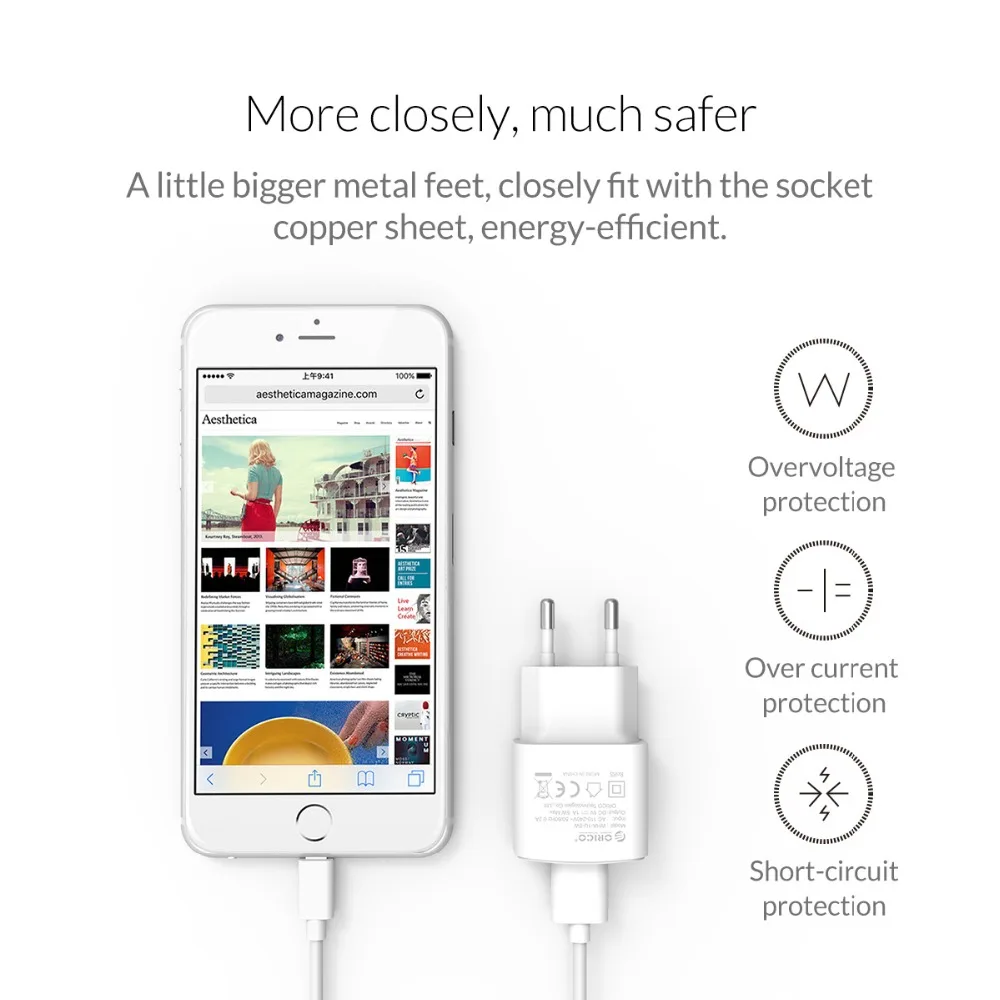 Дорожное зарядное устройство ORICO WHA с USB 5 в 1 А В 2 настенное для телефона адаптер