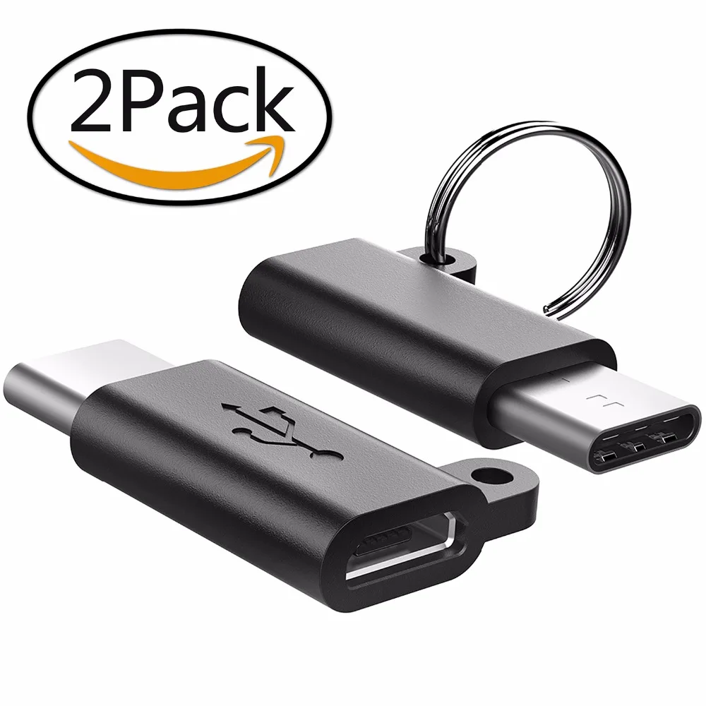 Techrise 2 пакет Тип USB c мужчина к Micro Женский Адаптеры для сим карт C конвертер Кабели