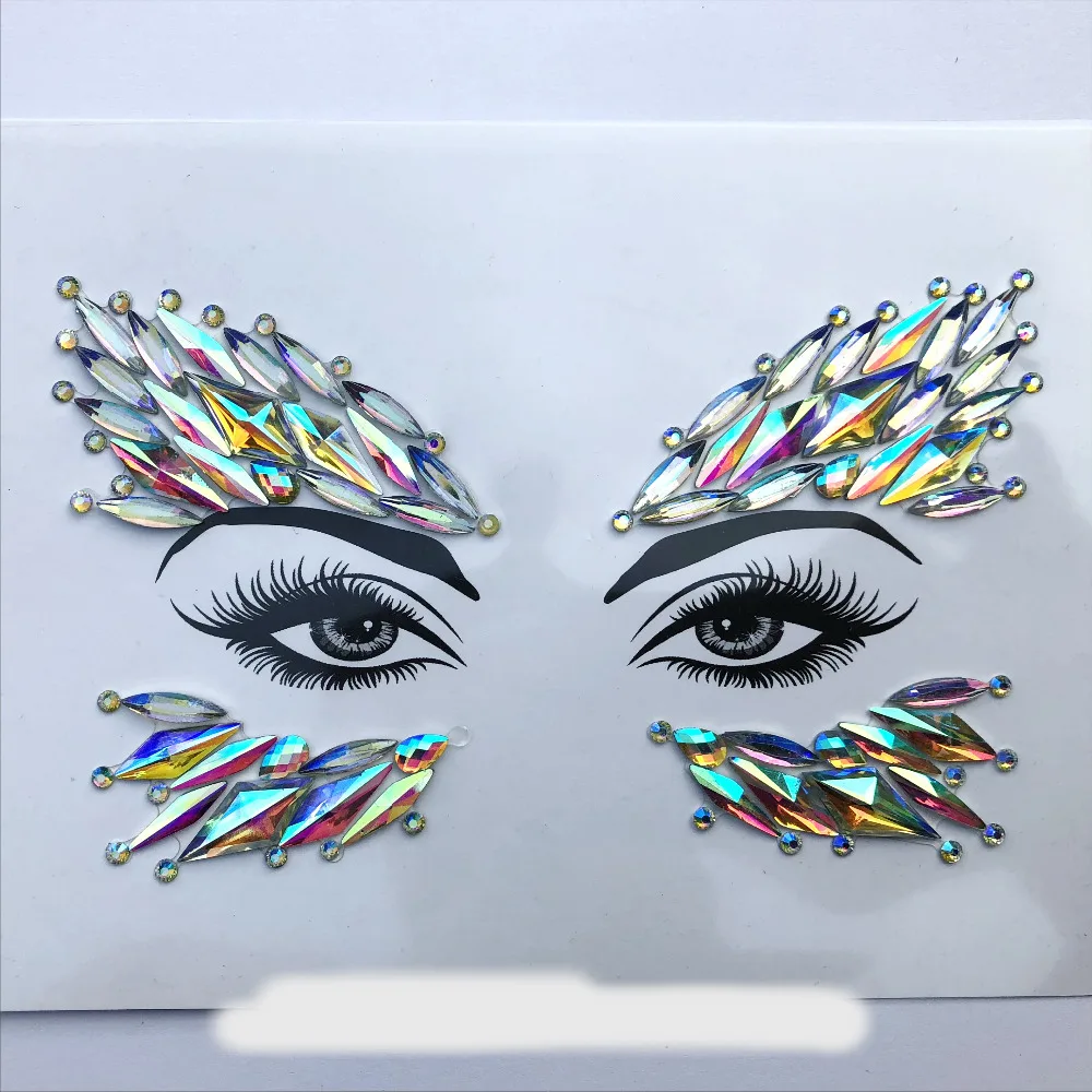 Акриловая полимерная дрель-палочка, наклейка Bindi, ручная работа, богемный стиль, для лица, глаз, сделай сам, украшения на лоб, сценический декор, вечерние наклейки с блестками