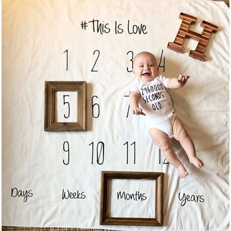 Детские Milestone Одеяло Фото Опора S Фон Ткань календарь Bebe мальчик девочка