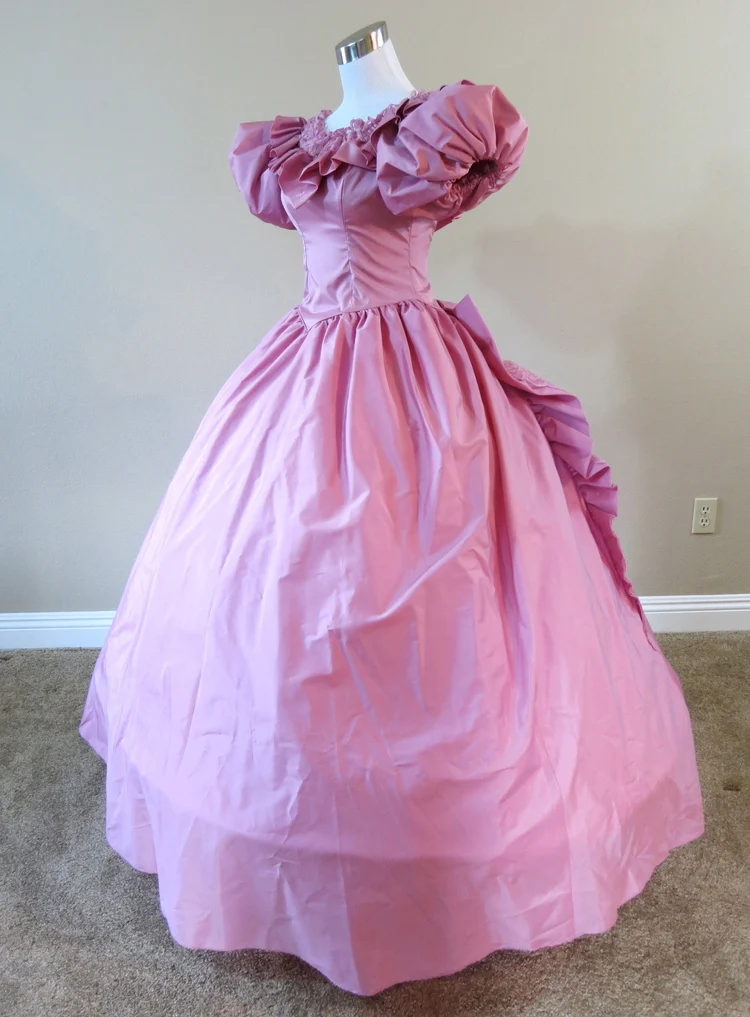 

Rose and Lace Gown Civil war costume renaissance dress satin dress