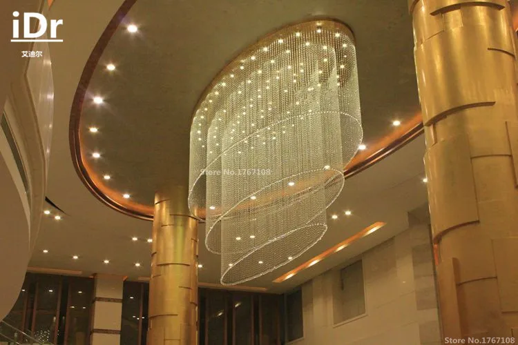 Новинка 2016 большие нестандартные проектные лампы для отелей хрустальные лобби