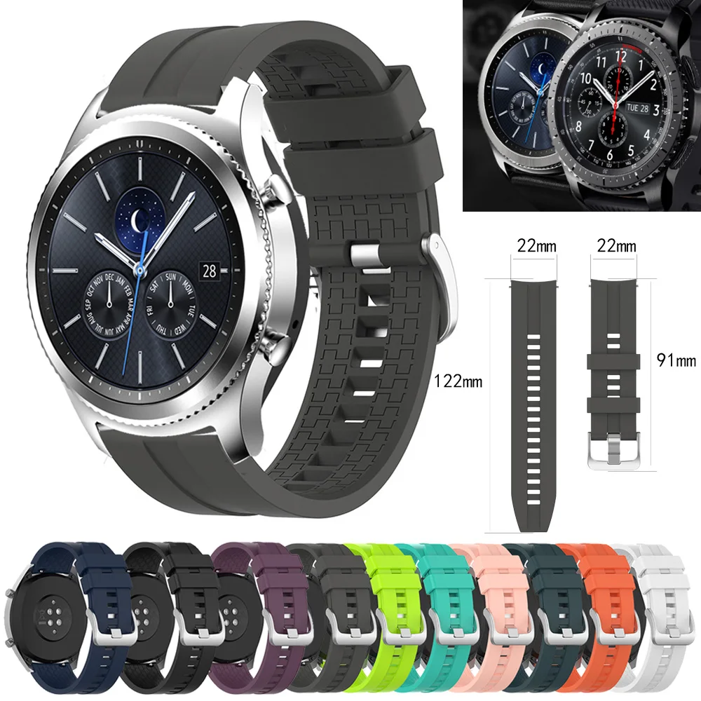 Ремешок силиконовый для Samsung Gear S3 Frontier SM-R760 спортивный резиновый браслет часов