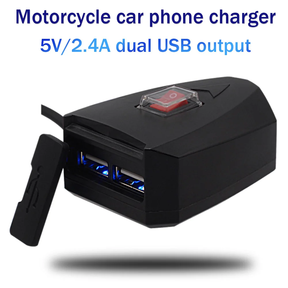 10V 80V мотоцикл 2.4A двойной USB Водонепроницаемый Зарядное устройство скутер руль