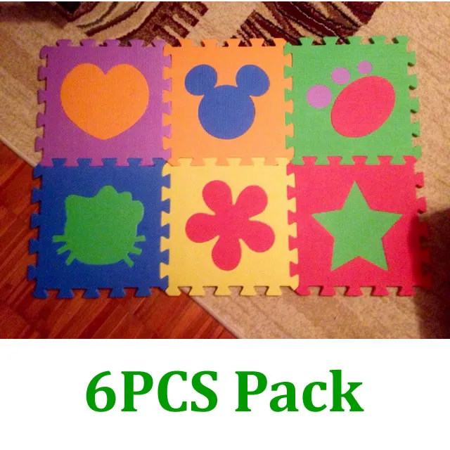 6PCS Pack Мультяшные Детские поролоновые коврики-пазлы EVA детские коврики коврик-Паззл детский игровой ковер детские коврики PX09 - Цвет: 6PCS Pack