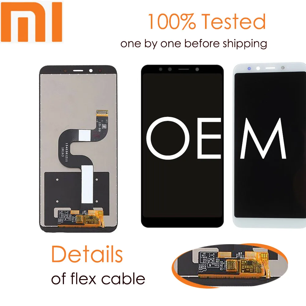 5 99 &quotОригинальный ЖК дигитайзер для XIAOMI Mi A2 сенсорный экран с рамкой Замена Xiaomi 6X