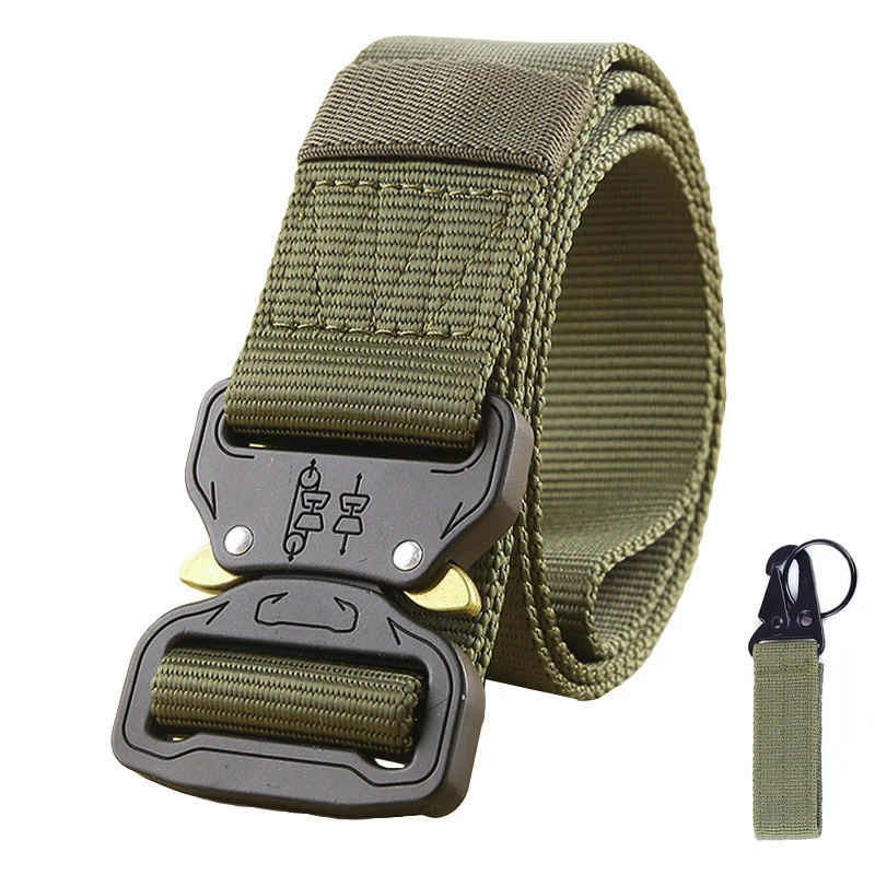 Army green B Тактический нейлоновый ремень для мужчин, военная металлическая пряжка, Боевая сверхмощная качественная Автоматическая Экипировка для выживания, поясной ремень, безопасная Экипировка для мужчин - Цвет: Army green B